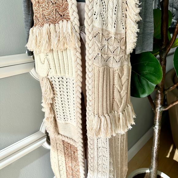 Alice + Olivia Perry Patchwork Wool Maxi Sweater Vest Size Large - Picture 4 of 12